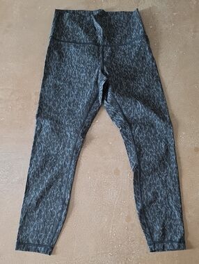lululemon athletica Grey Black Patterned High-Rise Leggings